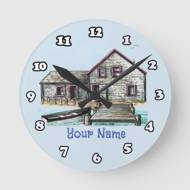 Horloge Ronde Cottage au bord de la mer (Recto)