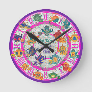 Horloge Ronde Cottage Core Ferme Thé Boutique Cuisine Café