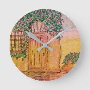 Horloge Ronde Cottage couvert de vigne