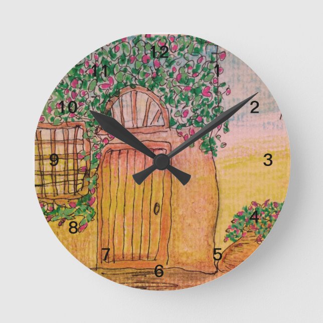 Horloge Ronde Cottage couvert de vigne (Recto)