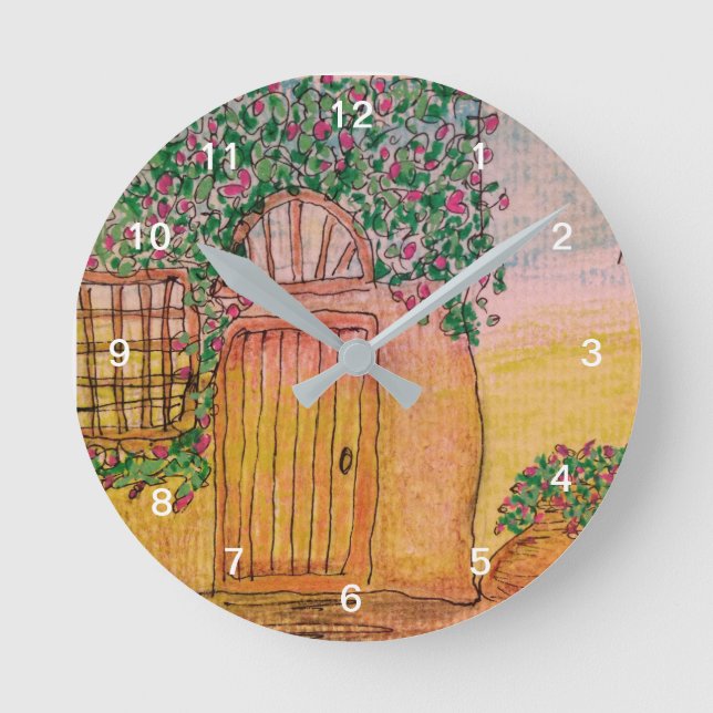 Horloge Ronde Cottage couvert de vigne (Recto)