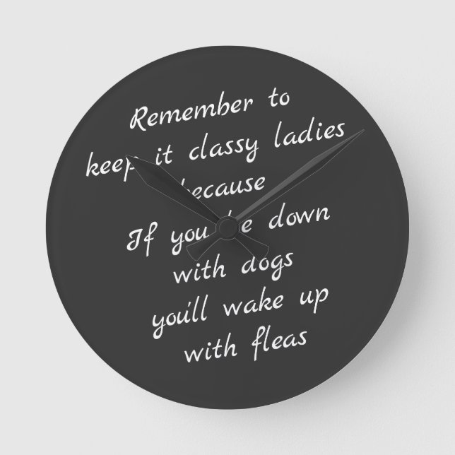 Horloge Ronde Couche avec les chiens, réveille-toi avec des puce (Recto)