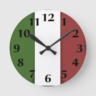 Horloge Ronde Couche du mur du drapeau italien