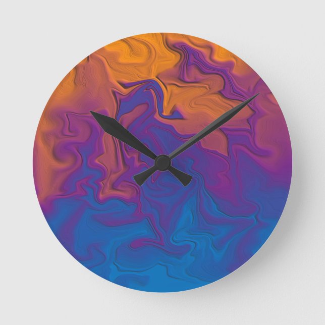 Horloge Ronde Coucher de soleil abstrait (Recto)
