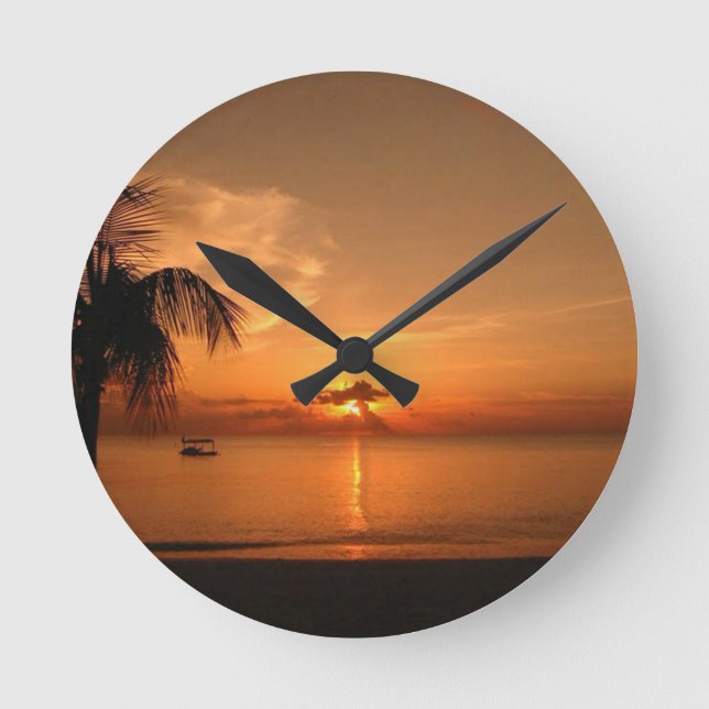 Horloge Ronde Coucher de soleil d'été (Recto)