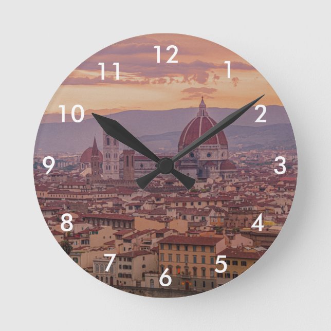 Horloge Ronde Coucher de soleil sur Florence, Italie (Recto)
