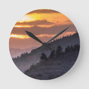 Horloge Ronde Coucher de soleil sur Lamar Valley