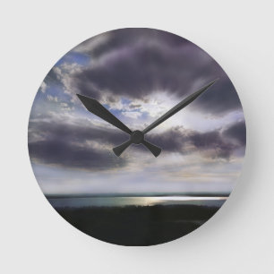 Horloge Ronde Coucher de soleil sur le lac
