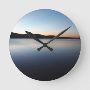 Horloge Ronde Coucher de soleil sur le lac Arrowhead