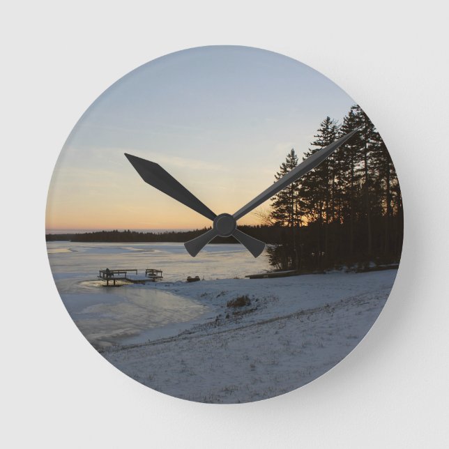 Horloge Ronde Coucher du soleil d'hiver (Recto)
