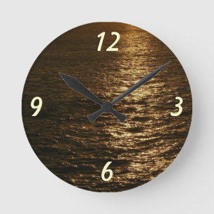 Horloge Ronde Coucher du soleil sur l'eau Photographie Abstraite