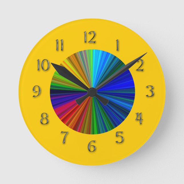 Horloge Ronde Couleur arc-en-ciel (Recto)