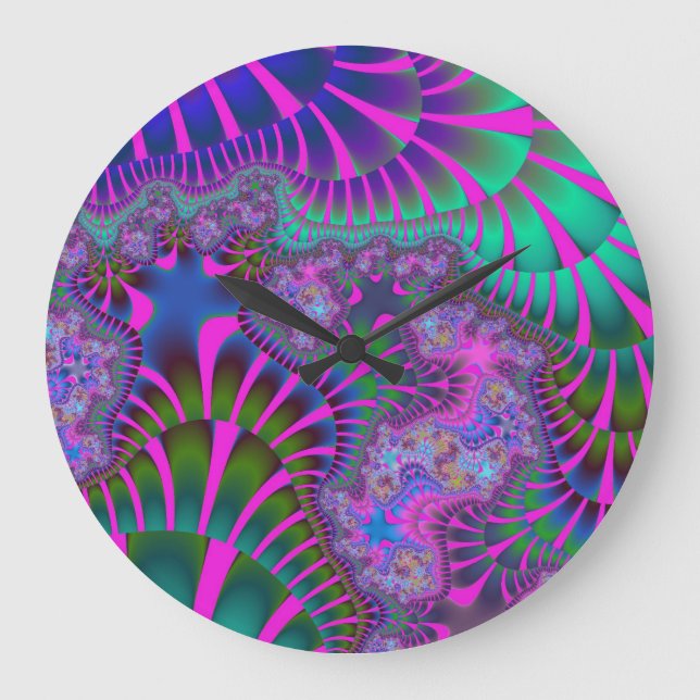 Horloge Ronde Couleur arc-en-ciel violet personnalisée Grande ho (Recto)