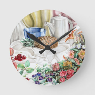 Horloge Ronde Couleur dans la cuisine