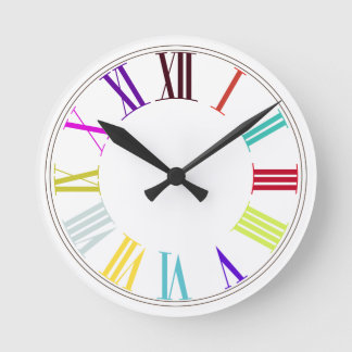 Horloge Ronde Couleur de fond DIY/numéros romains de PixDezine