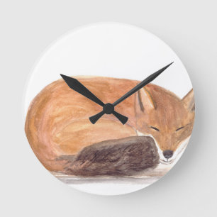 Horloge Ronde Couleur d'eau du couchage Fox
