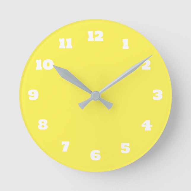 Horloge Ronde Couleur personnalisée jaune blanc coloré (Recto)