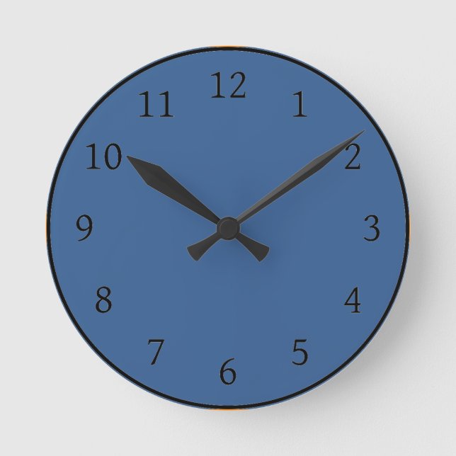 Horloge Ronde Couleur solide bleu Cobalt (Recto)