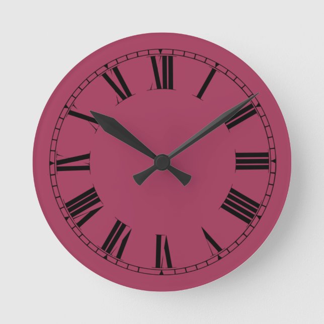 Horloge Ronde Couleur solide du vin (Recto)