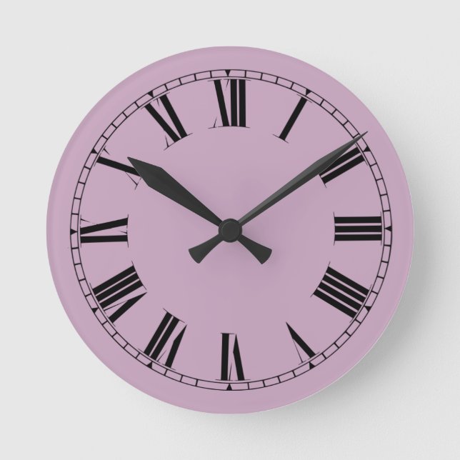 Horloge Ronde Couleur solide Mauve (Recto)