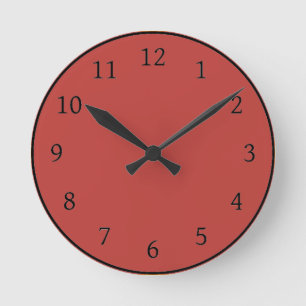 Horloge Ronde Couleur solide rouge tomate mélasse