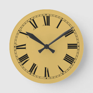 Horloge Ronde Couleur uni jaune clair moutarde