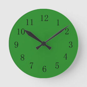 Horloge Ronde Couleur verte de la forêt