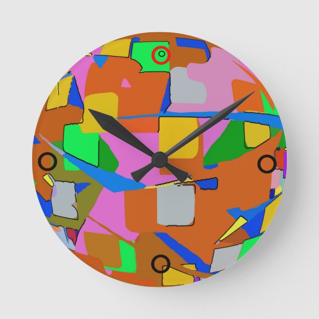 Horloge Ronde Couleurs Abstraites (Recto)
