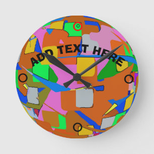 Horloge Ronde Couleurs Abstraites