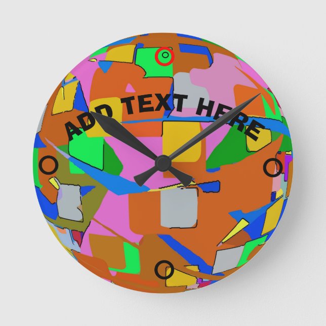 Horloge Ronde Couleurs Abstraites (Recto)