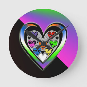 Horloge Ronde Couleurs d'amour