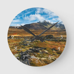 Horloge Ronde Couleurs d'automne sur le paysage