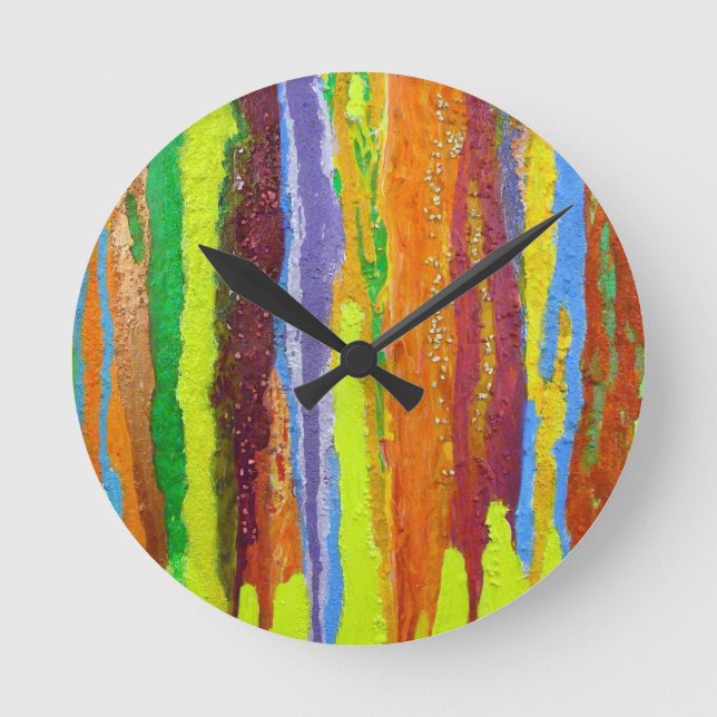Horloge Ronde Couleurs de goutte Cadeaux Art Design Abstrait (Recto)