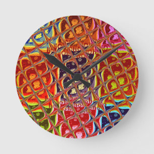 Horloge Ronde Couleurs de Noël spéciales Neige Santa HoHoho Pop