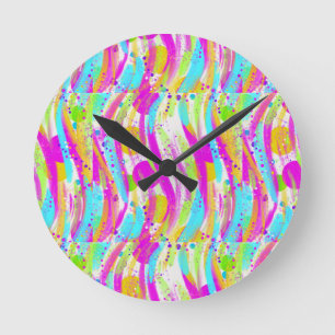 HORLOGE RONDE COULEURS DE PRINTEMPS