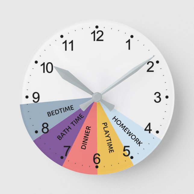 Horloge Ronde Couleurs du programme quotidien (Recto)