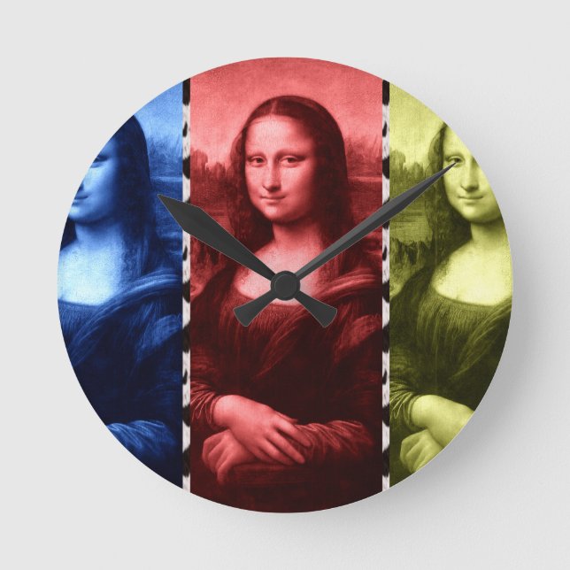 Horloge Ronde Couleurs primaires Mona Lisa Poster de animal (Recto)