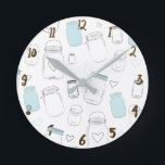 Horloge Ronde Country Mason Jars<br><div class="desc">girofle</div>