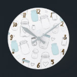 Horloge Ronde Country Mason Jars<br><div class="desc">girofle</div>