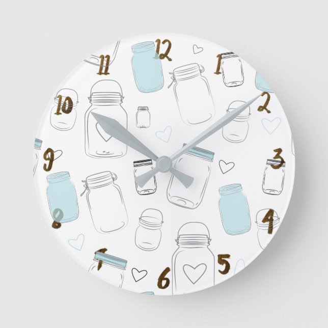 Horloge Ronde Country Mason Jars (Recto)