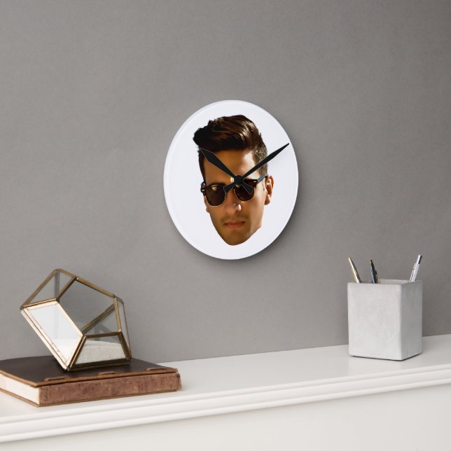 Horloge Ronde Coupe personnalisée de visage pour enterrement de  (Bureau)