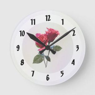 Horloge Ronde Couple de roses