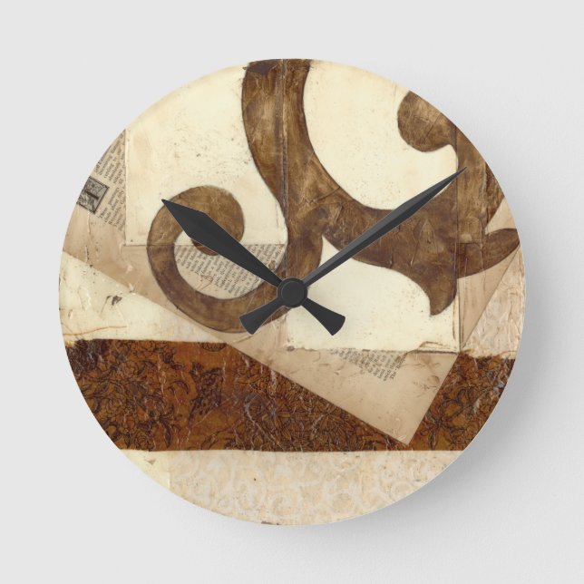 Horloge Ronde Coupure de journal vintage (Recto)