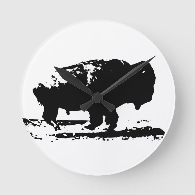 Horloge Ronde Courir Buffalo Bison Pop Art (Recto)