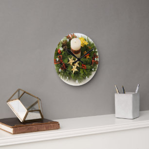 Horloge Ronde Couronne de l'Avent
