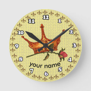 Horloge Ronde Couronne rose