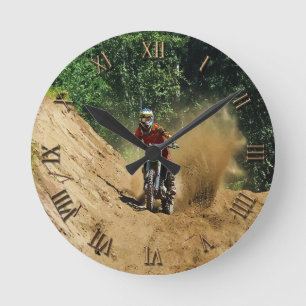 Horloge Ronde Course du champion de Motocross Dirt-Bike