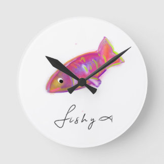 Horloge Ronde Coussin avec imprimé poisseux
