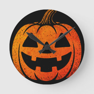 Horloge Ronde Coussin d'accents Citrouilles vintages - 90s Hallo