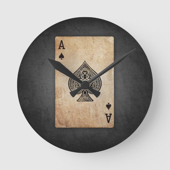 Horloge Ronde coussin de l'as de pique (Recto)